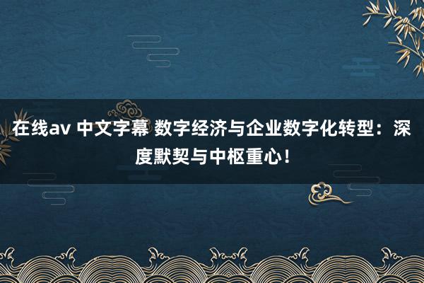 在线av 中文字幕 数字经济与企业数字化转型：深度默契与中枢重心！